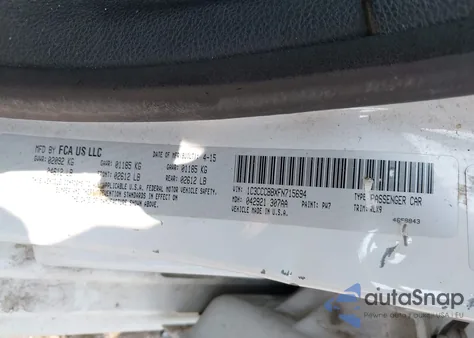 2015 Chrysler 200 S z USA, uszkodzony, nr VIN 1C3CCCBBXFN715694